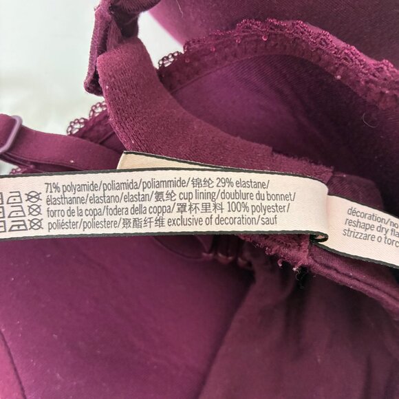 Victoria’s Secret Burgundy Lined Demi Size 32D - Picture 8 of 8